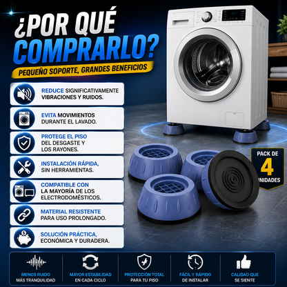 Soporte Antivibración para Lavadora · Pack 4 Unidades