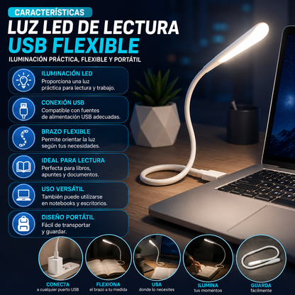 Luz LED de Lectura USB Flexible