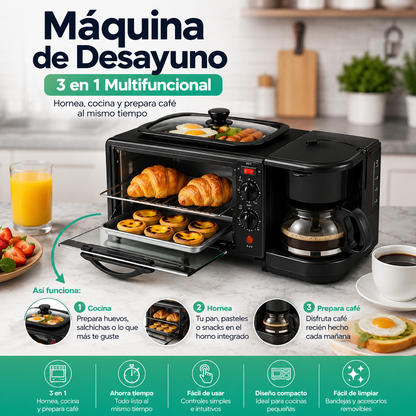 Máquina de Desayuno 3 en 1 Multifuncional