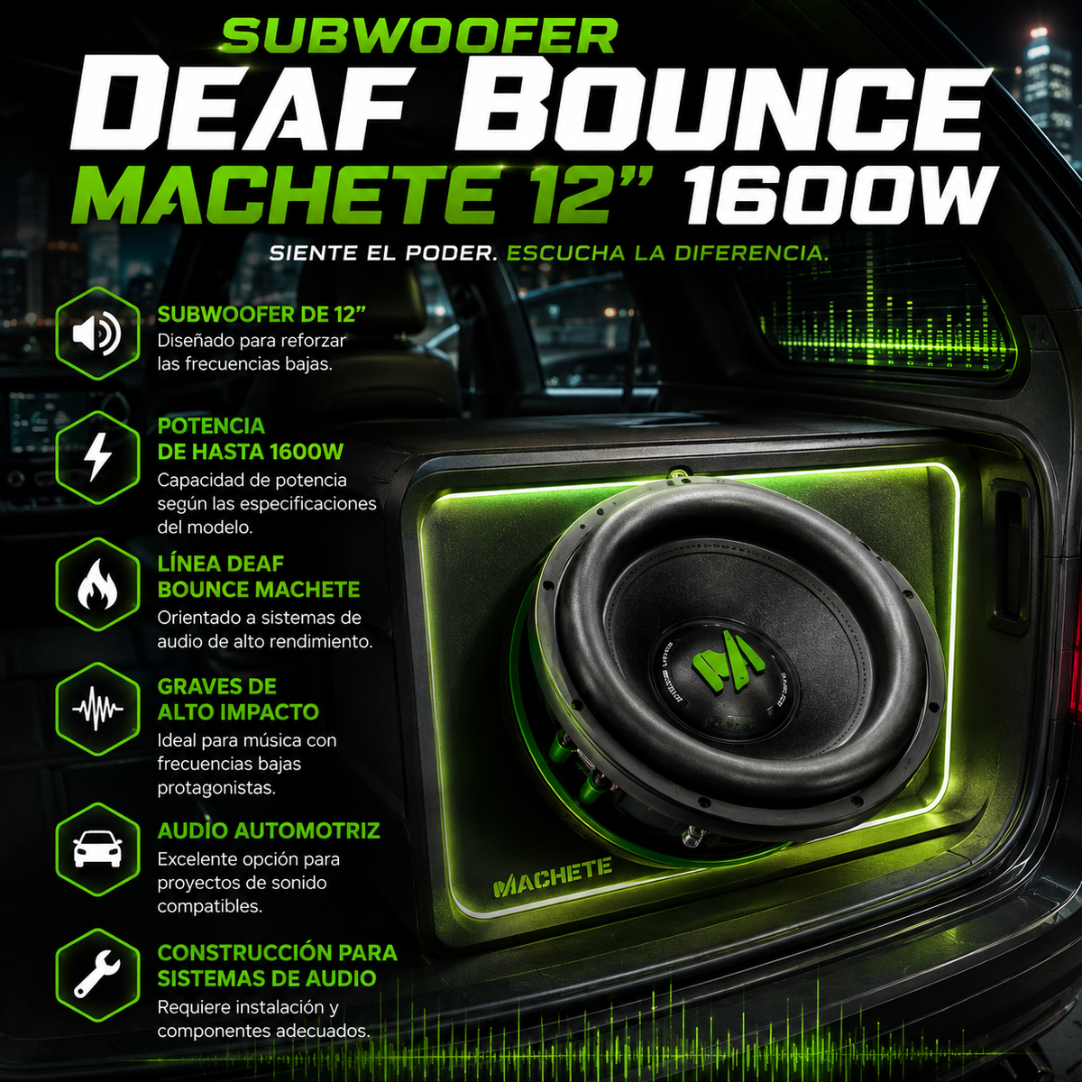 Subwoofer Deaf Bounce Machete 12" 1600W