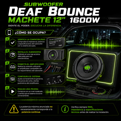 Subwoofer Deaf Bounce Machete 12" 1600W