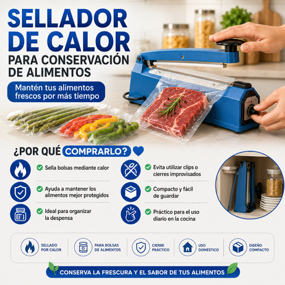 Sellador de Calor para Conservación de Alimentos