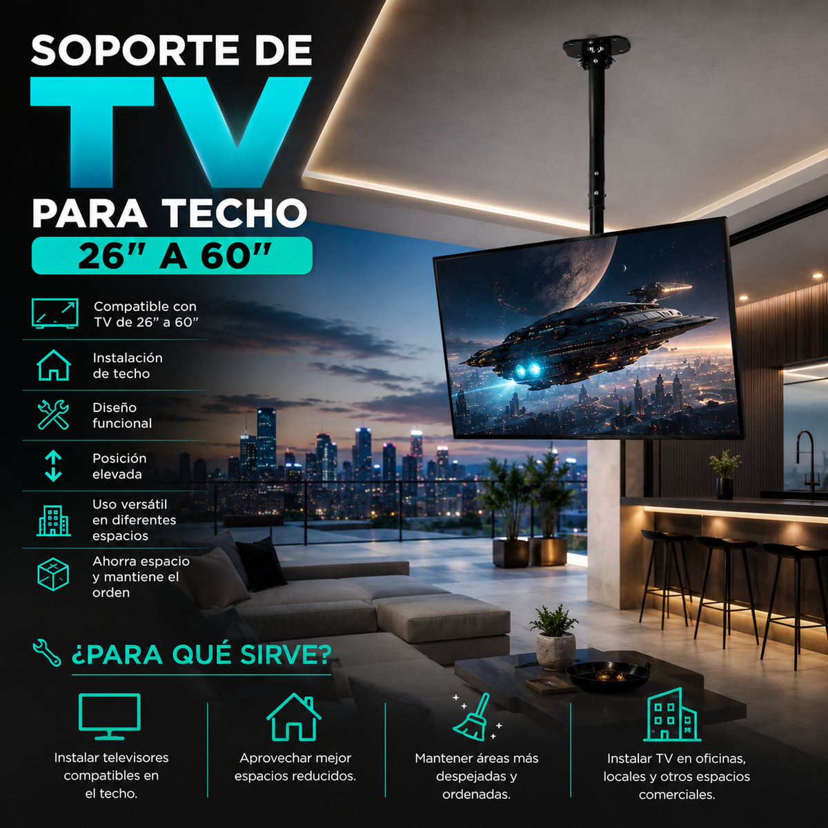 Soporte de TV para Techo 26" a 60"