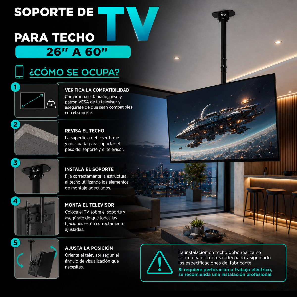 Soporte de TV para Techo 26" a 60"