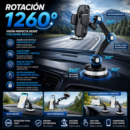 Soporte Celular 360° para Auto y cualquier superficie