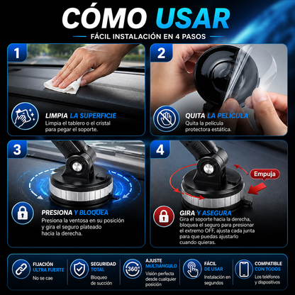 Soporte Celular 360° para Auto y cualquier superficie
