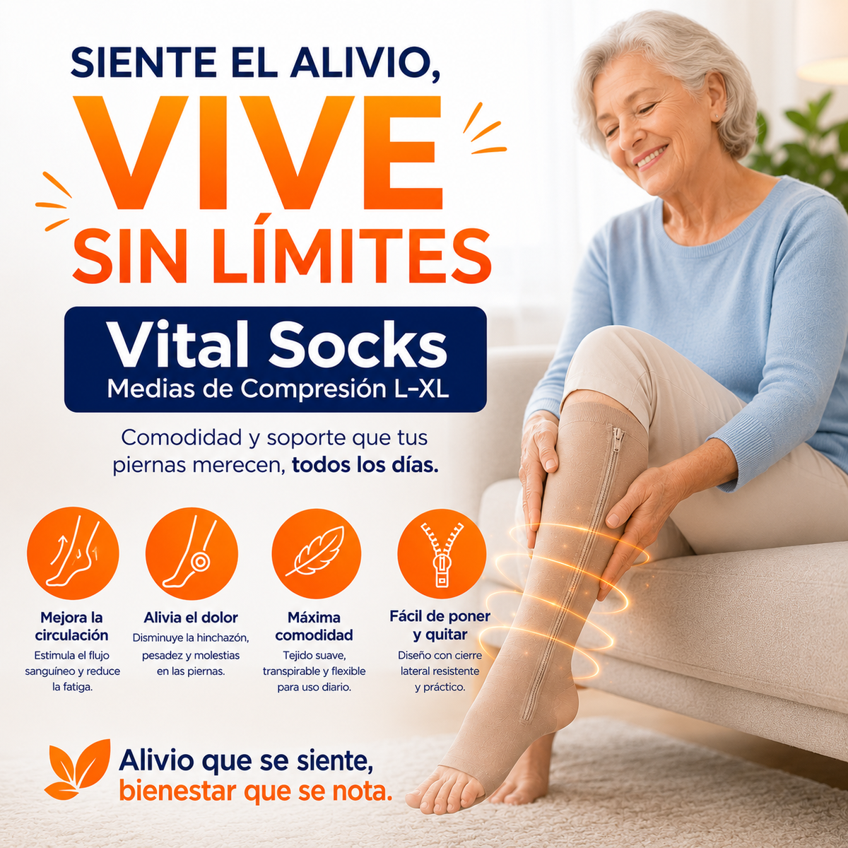 Vital Socks Medias de Compresión L–XL
