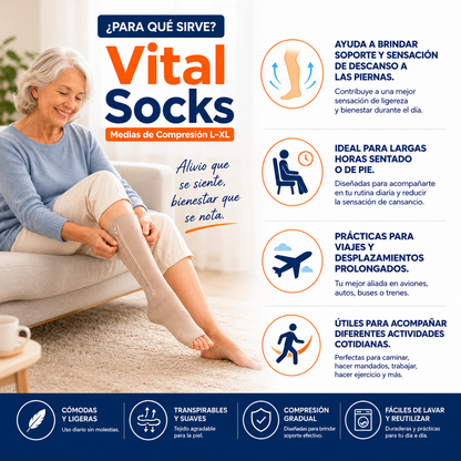 Vital Socks Medias de Compresión L–XL