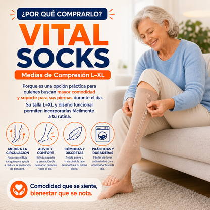 Vital Socks Medias de Compresión L–XL