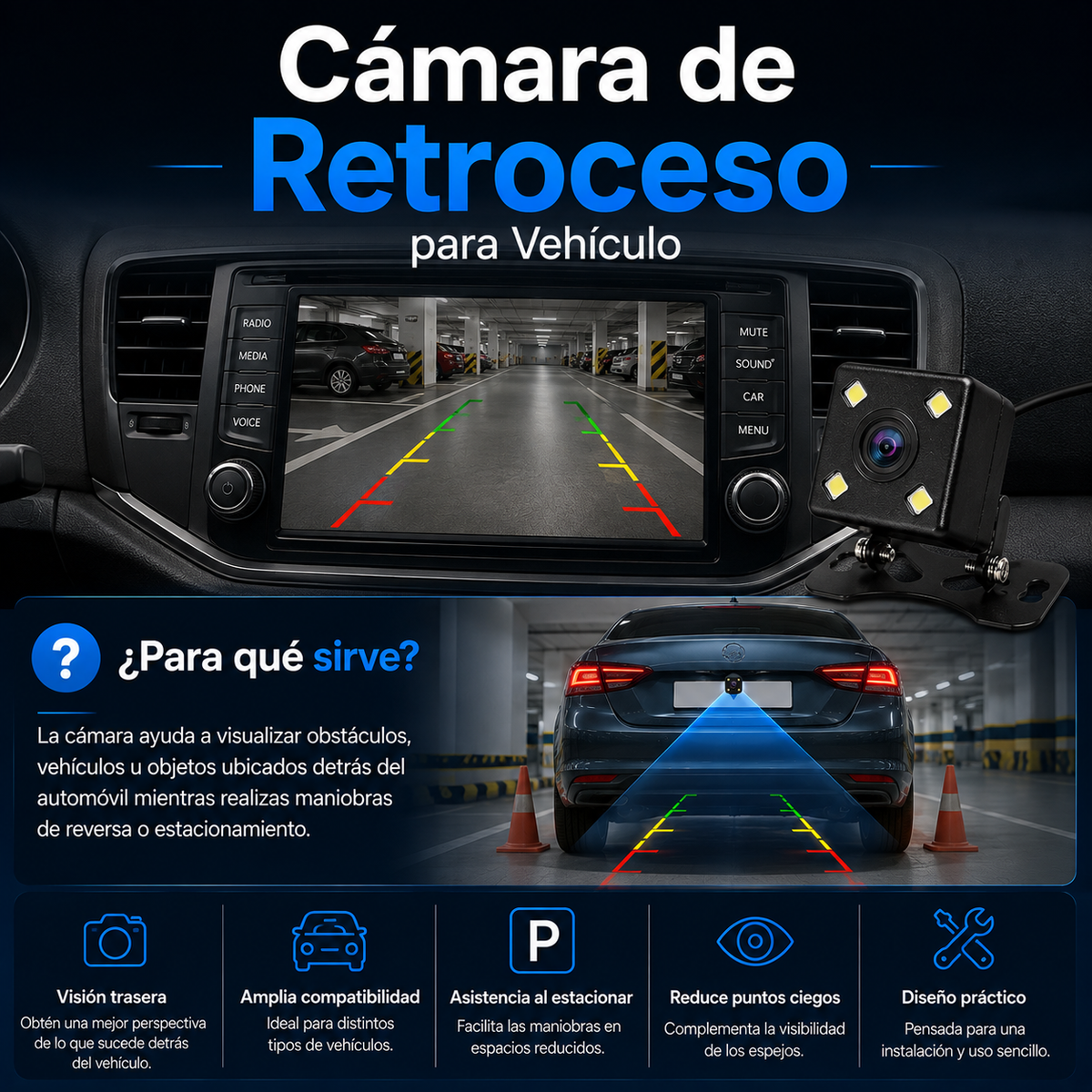 Cámara de Retroceso para Vehículo