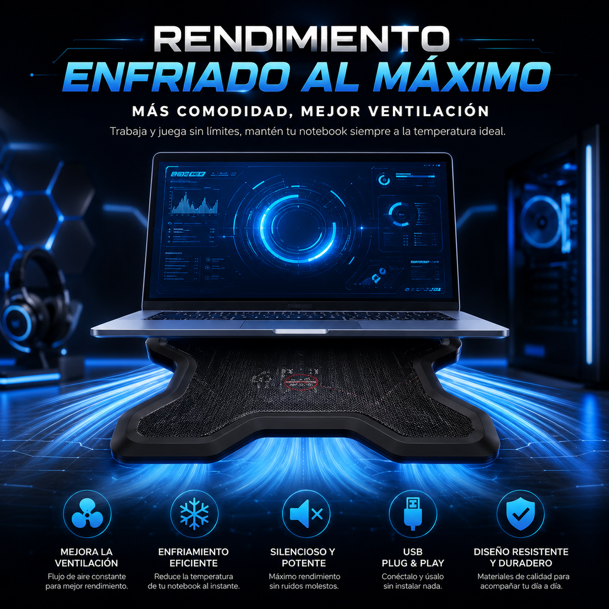 Base Para Notebook  Ventilador LA263 (DRP)