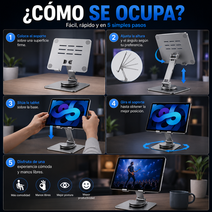Soporte Ajustable para iPad y Tablet