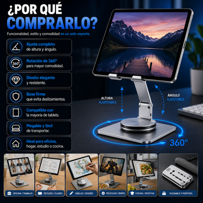 Soporte Ajustable para iPad y Tablet