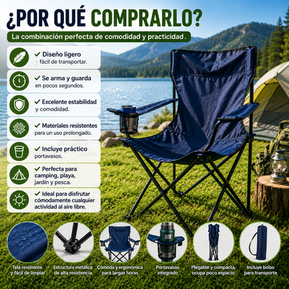Silla de Camping Plegable Premium