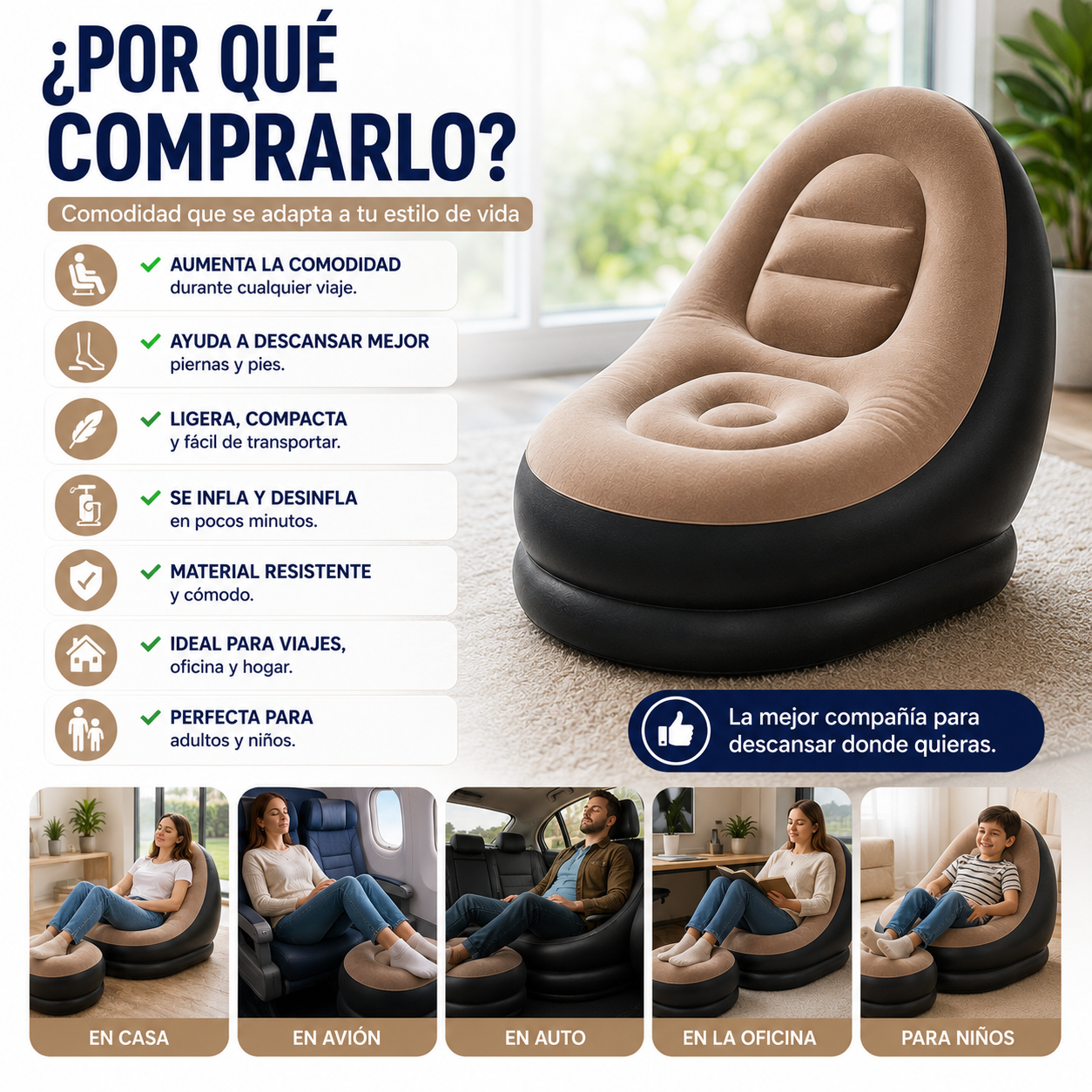 SILLA INFLABLE REPOSA PIES