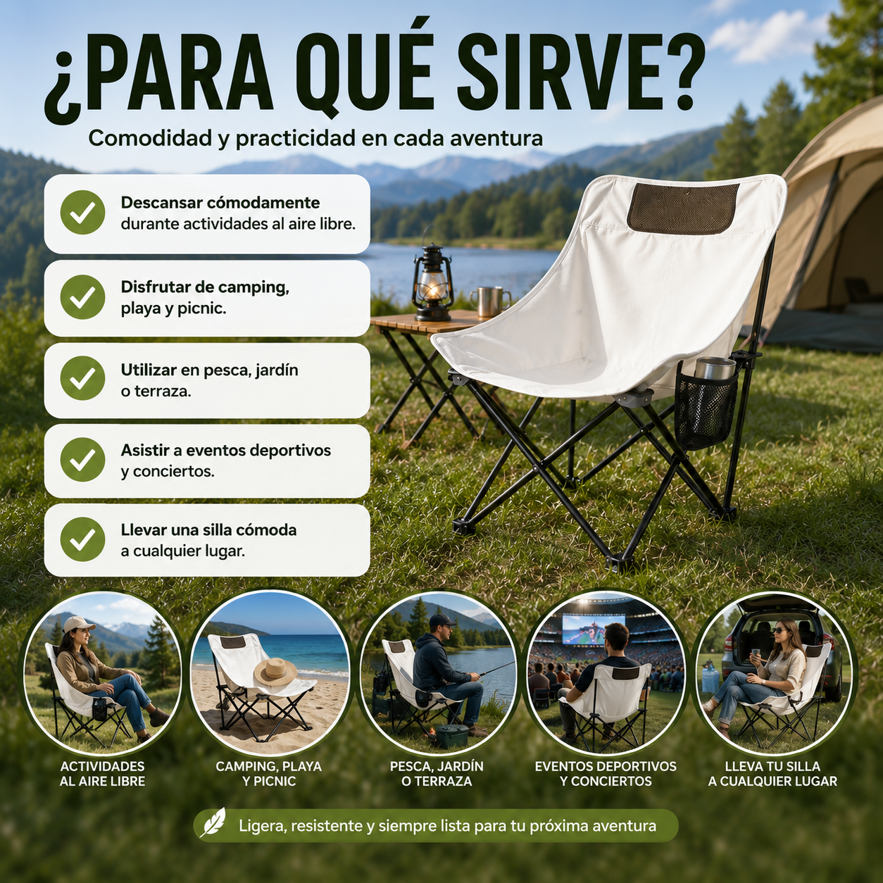 Silla Plegable De Exterior Camping
