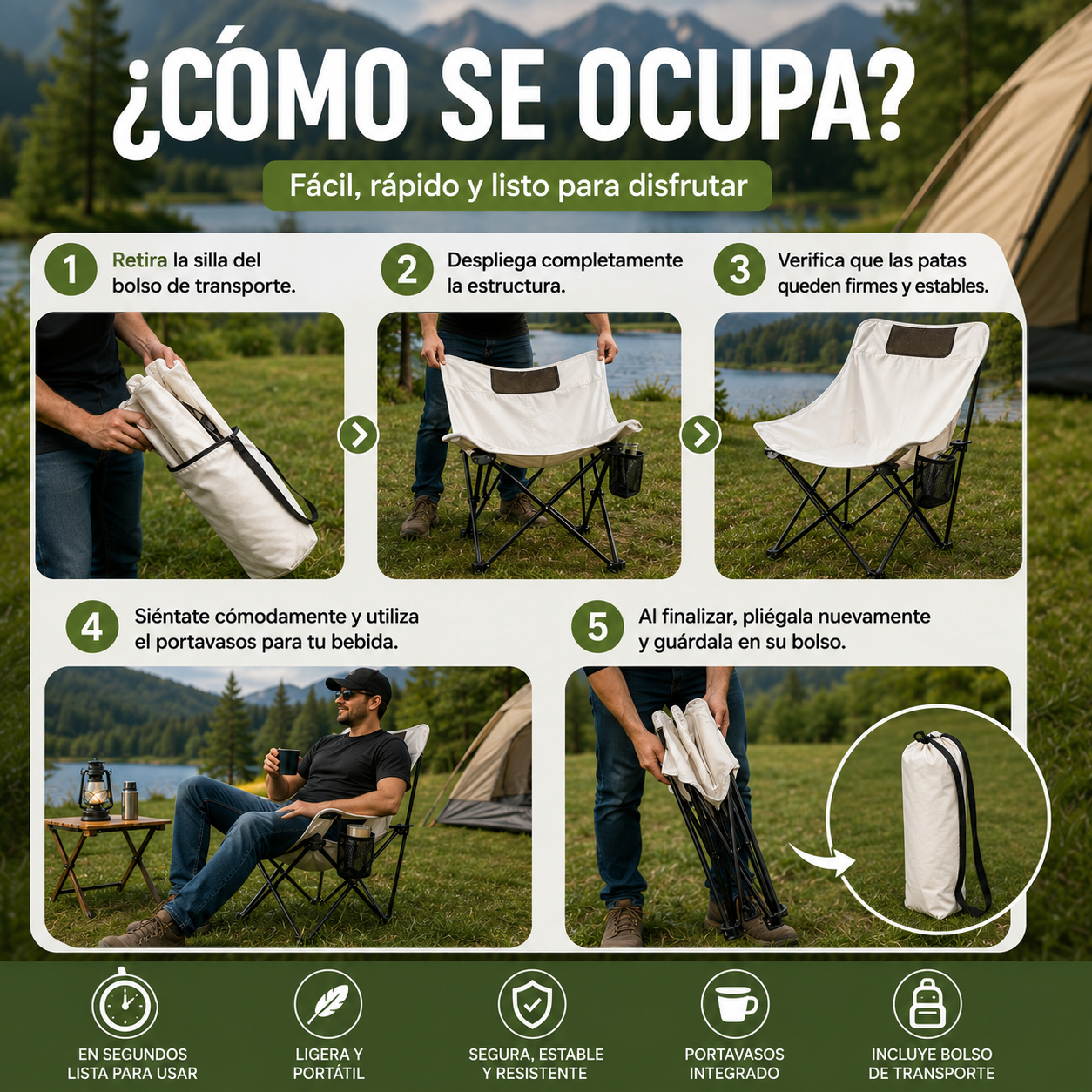 Silla Plegable De Exterior Camping