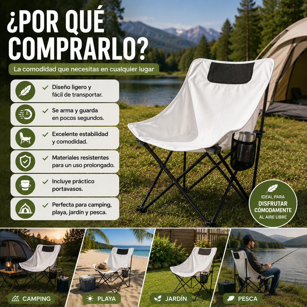 Silla Plegable De Exterior Camping