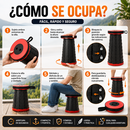Silla retráctil para exteriores