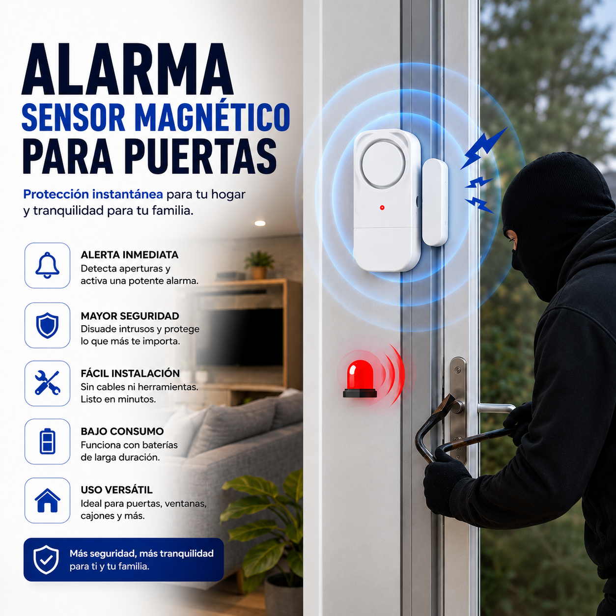 Alarma Sensor Magnético para Puertas