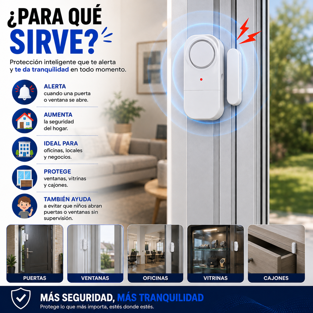 Alarma Sensor Magnético para Puertas