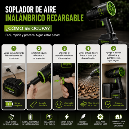 Soplador de Aire Inalámbrico Recargable
