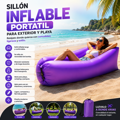 Sofá Inflable Largo para Camping