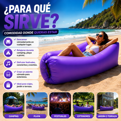 Sofá Inflable Largo para Camping