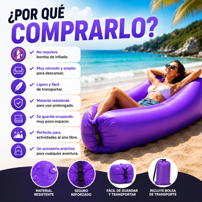 Sofá Inflable Largo para Camping