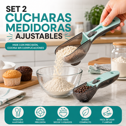 Set 2 Cucharas Medidoras Ajustables