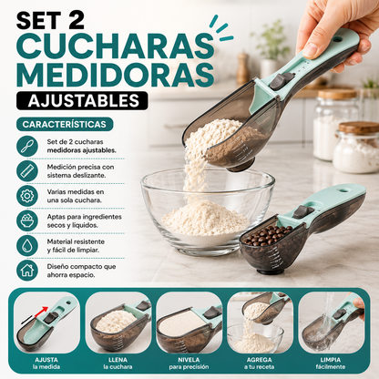 Set 2 Cucharas Medidoras Ajustables
