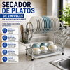 Secador de Platos de 2 Niveles en Acero Inoxidable