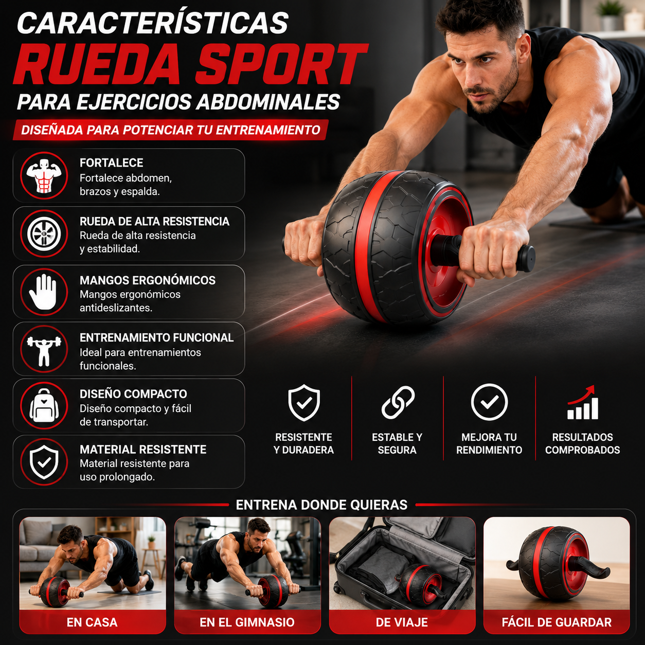 Rueda Sport Ejercicios Abdominales