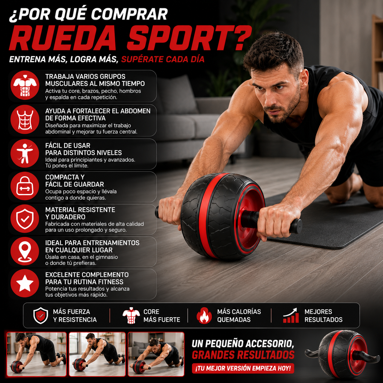 Rueda Sport Ejercicios Abdominales