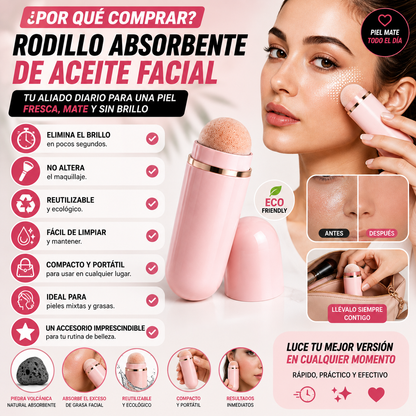 Rodillo Absorbente de Aceite Facial