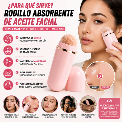 Rodillo Absorbente de Aceite Facial