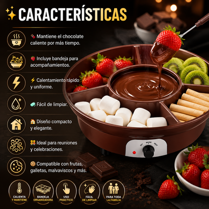 Fundidor de Fondue de Chocolate con Bandeja