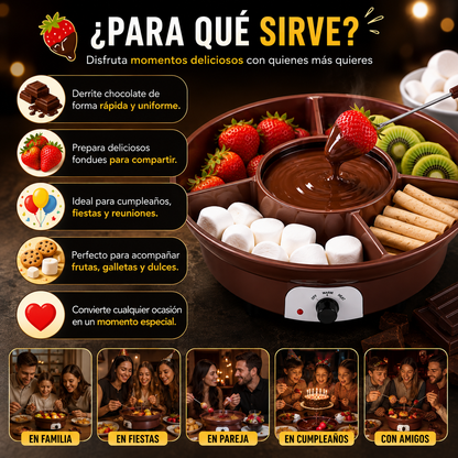 Fundidor de Fondue de Chocolate con Bandeja