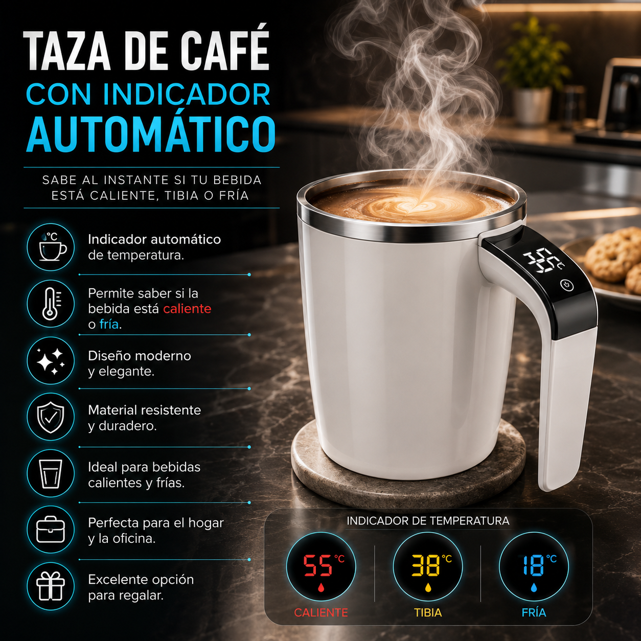 Taza de Café con Indicador Automátic