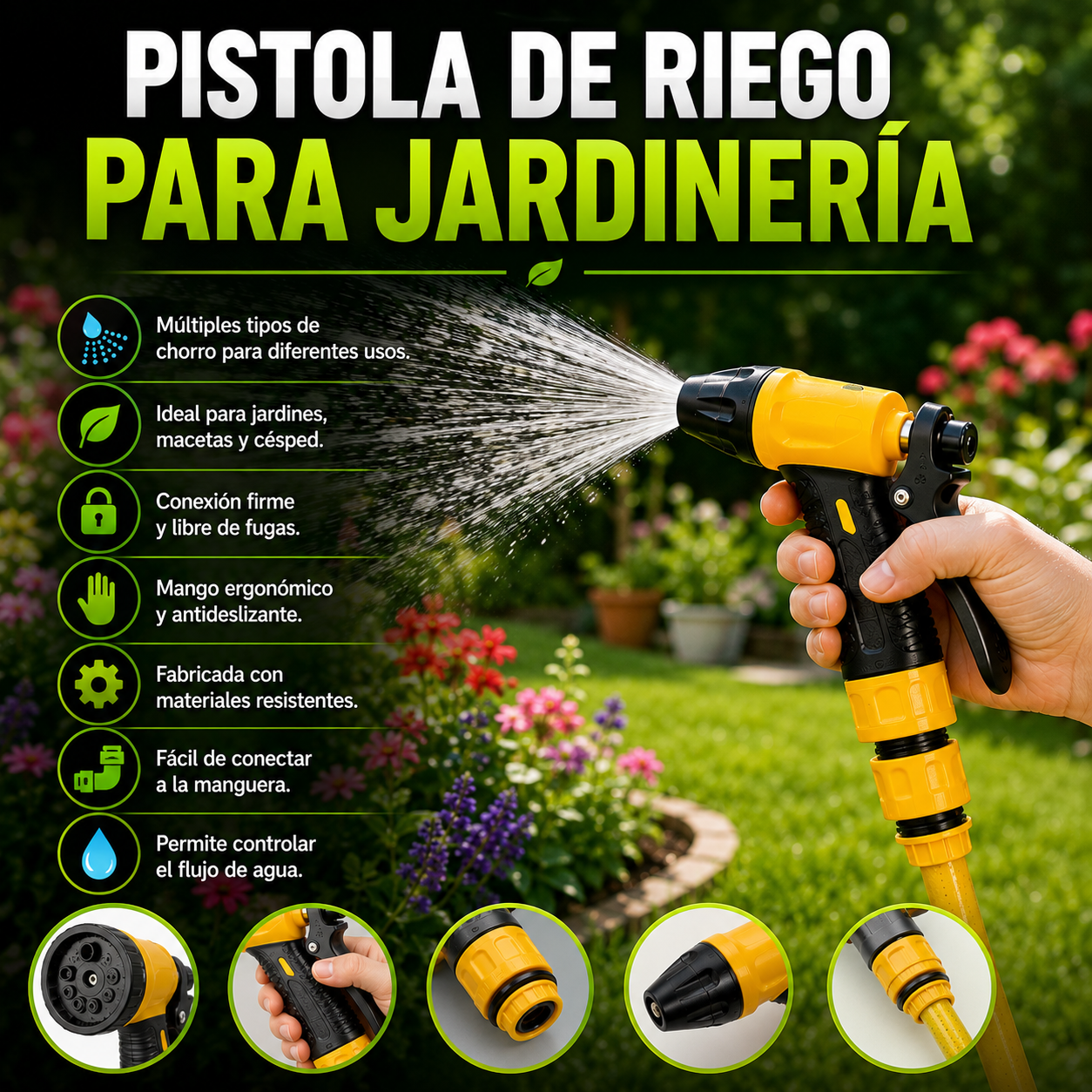 Juego de Pistola de Riego para Jardinería