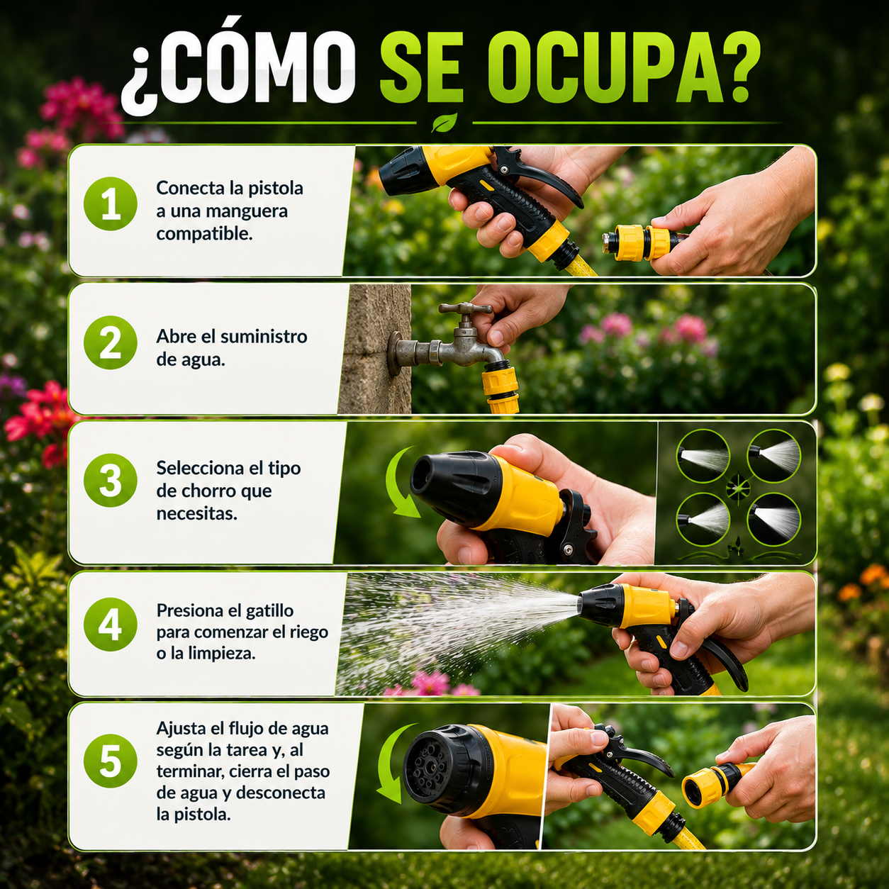 Juego de Pistola de Riego para Jardinería