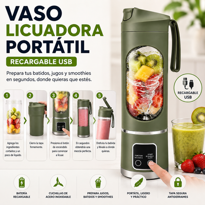 Vaso Licuadora Portátil Recargable USB