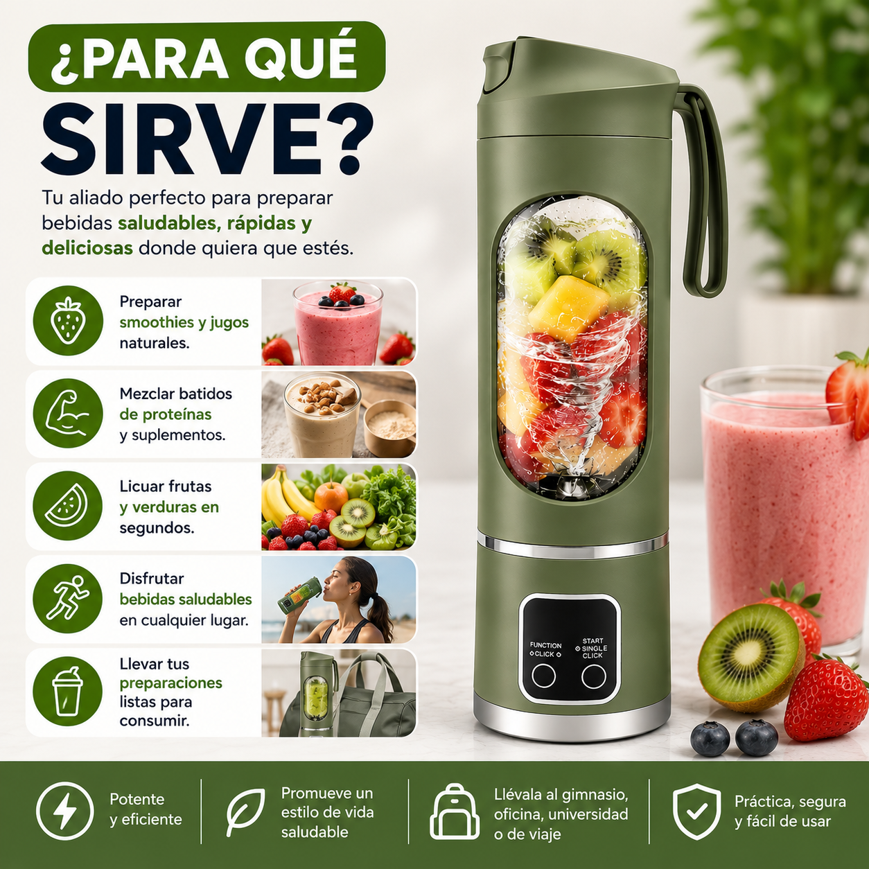 Vaso Licuadora Portátil Recargable USB