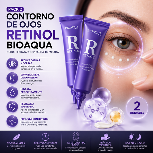 Pack 2 Contorno de Ojos Retinol Bioaqua