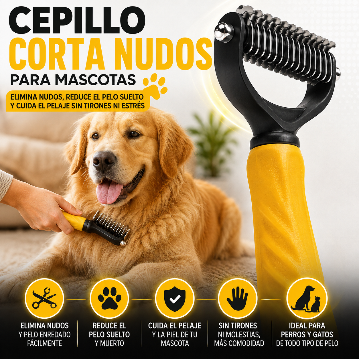 Cepillo Corta Nudos para Mascotas
