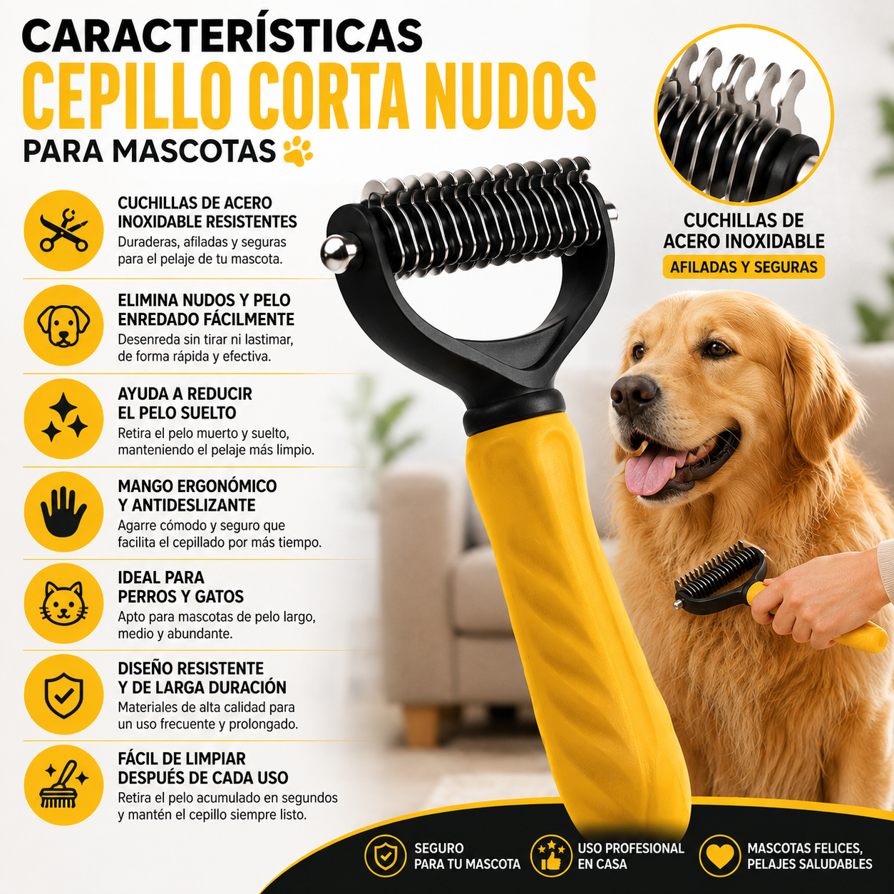 Cepillo Corta Nudos para Mascotas