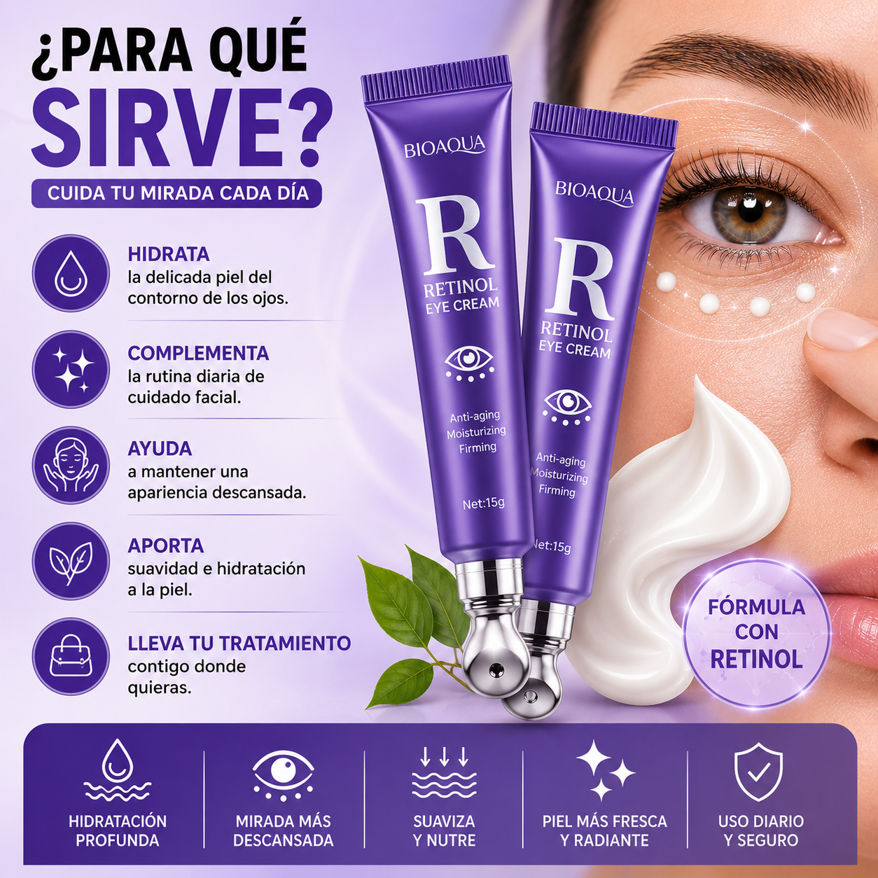 Pack 2 Contorno de Ojos Retinol Bioaqua