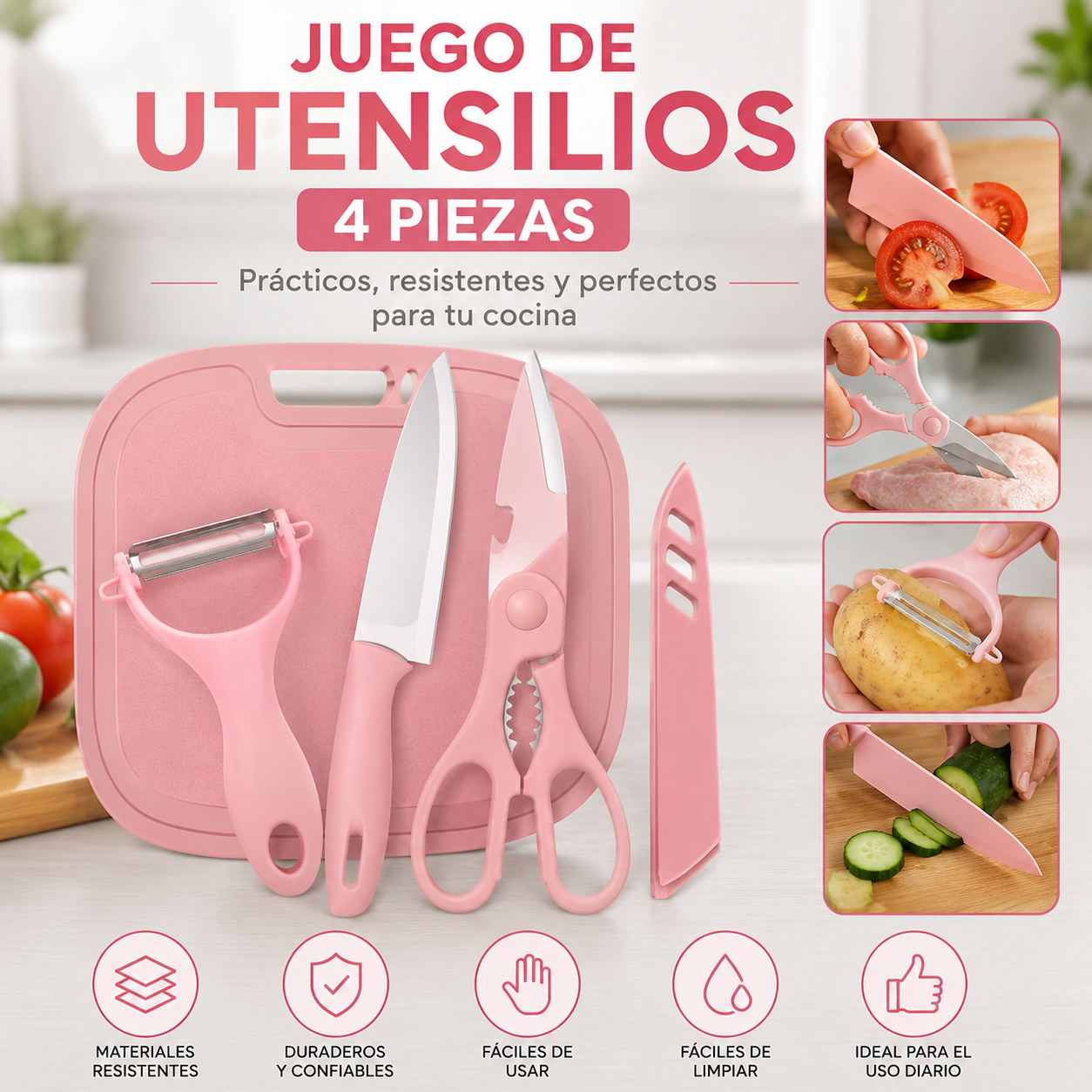 Juego de utensilios 4 piezas