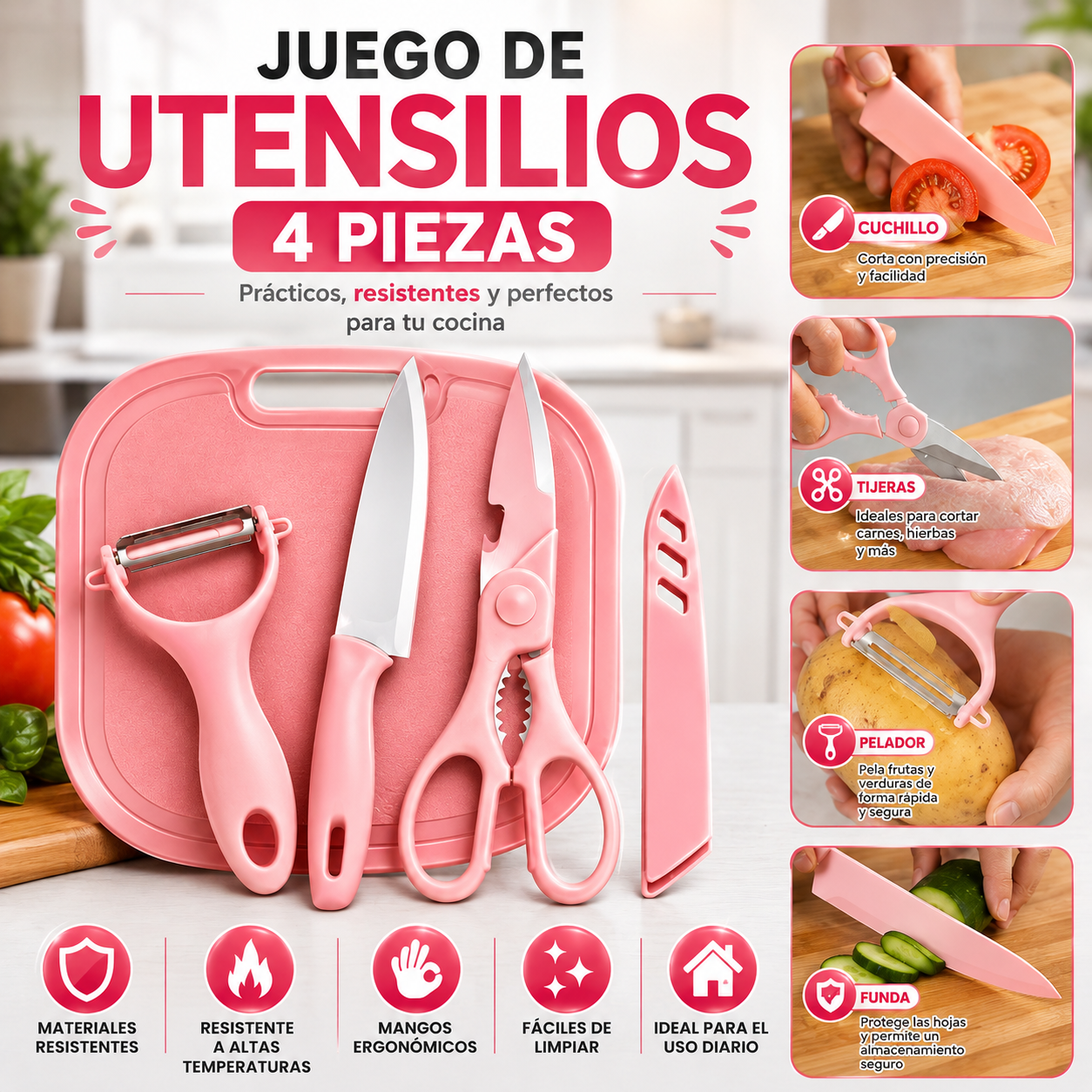 Juego de utensilios 4 piezas