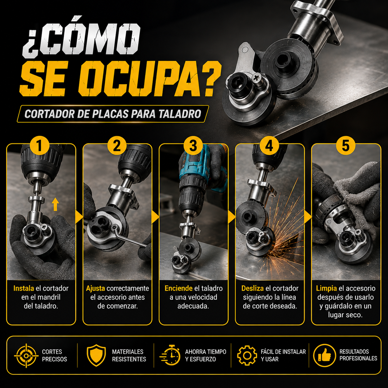Cortador de Placas para Taladro